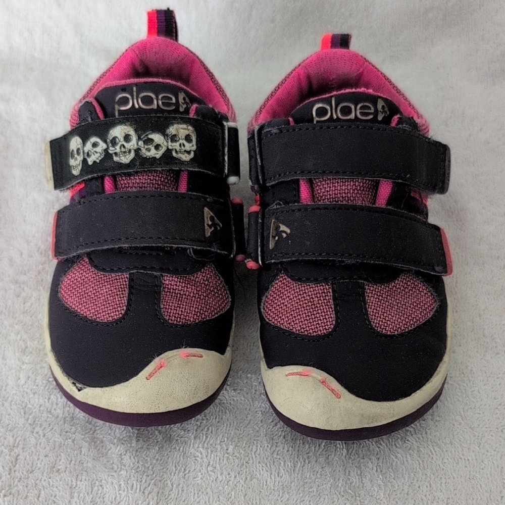PLAE Black and Pink Sneakers with Velcro Straps